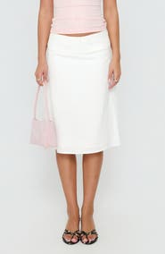 Princess Polly Such Delight Linen Blend Midi Skirt