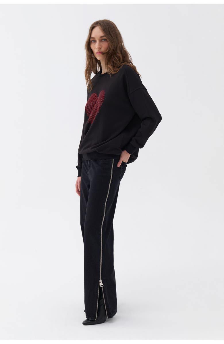 Nocturne Rhinestone Embroidered Oversized Sweatshirt, Alternate, color, 