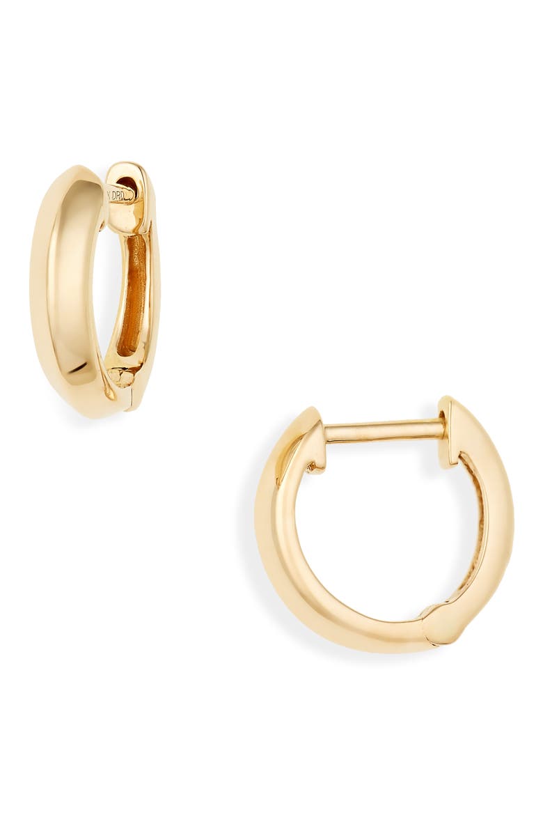 Dana Rebecca Reese Brooklyn Knife Edge Huggie Hoop Earrings, Main, color, YELLOW GOLD