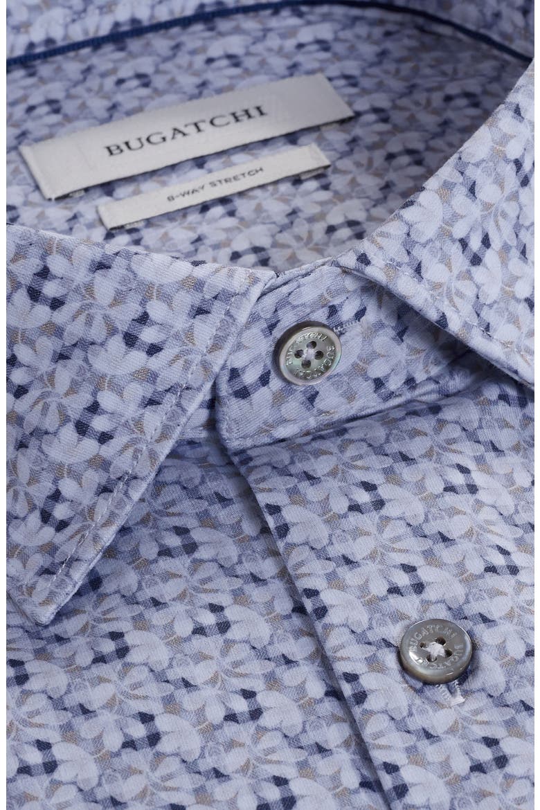 James OoohCotton® Floral Check Print Button-Up Shirt, Alternate, color, PLATINUM