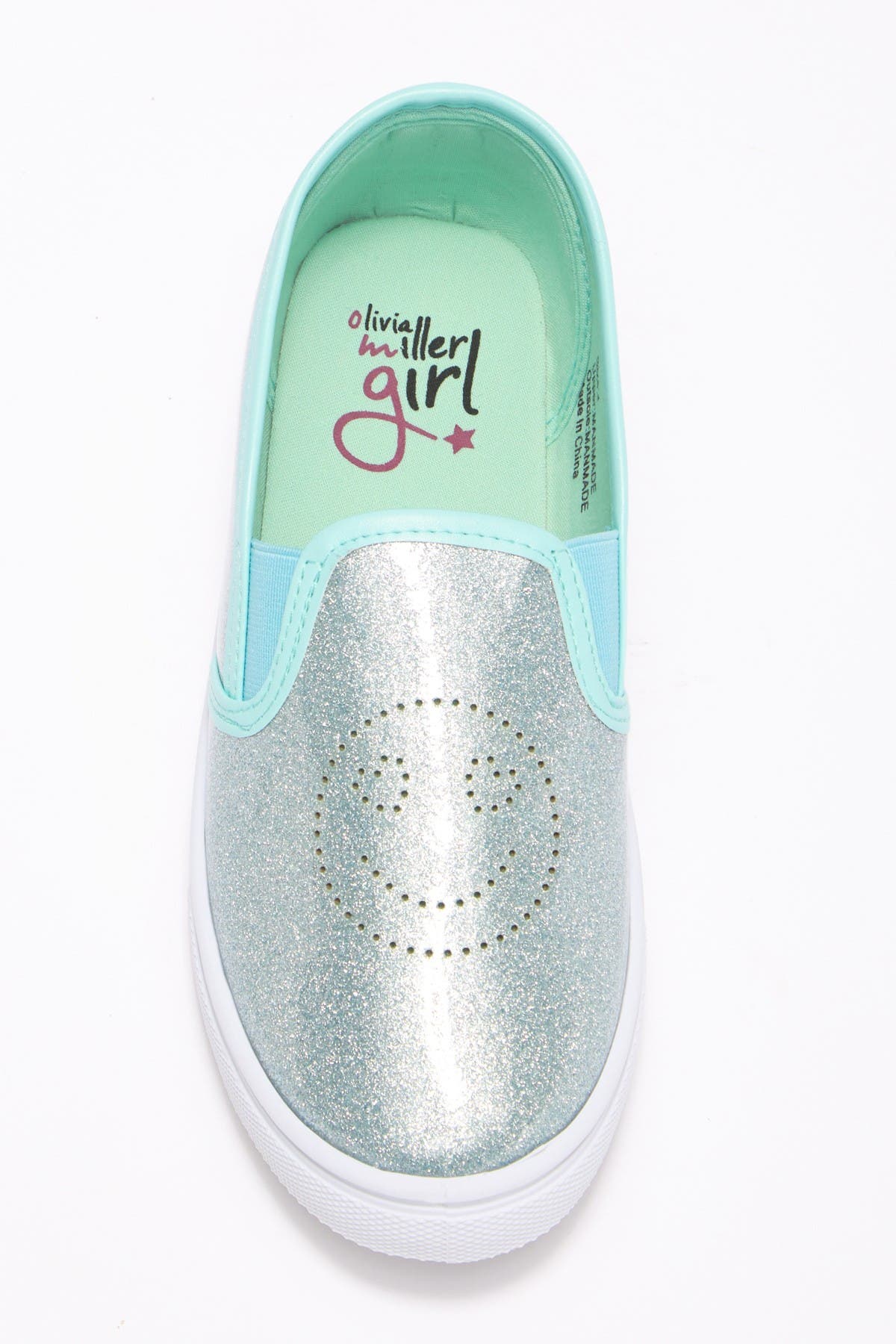 OLIVIA MILLER Perforated Glitter Slip-On Sneaker, Alternate, color, 