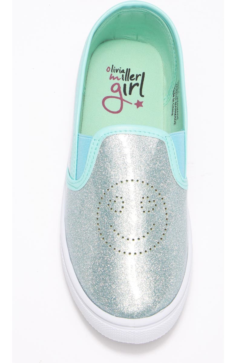 OLIVIA MILLER Perforated Glitter Slip-On Sneaker, Alternate, color,