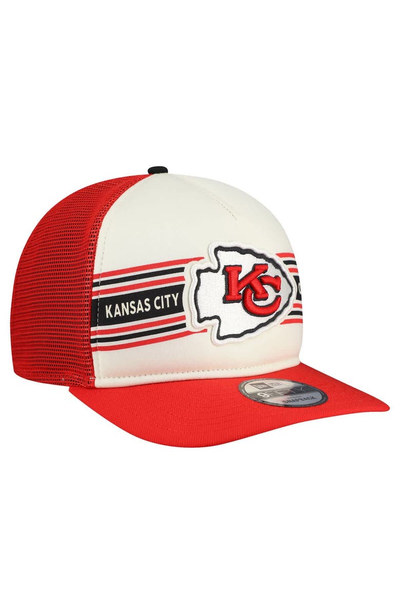 New Era Men's New Era  Cream/Red Kansas City Chiefs Banner A-Frame 9FIFTY Snapback Hat, Alternate, color, Cream