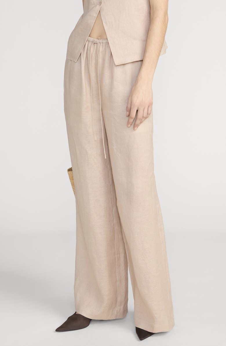 FRAME Linen Drawstring Lounge Pants, Main, color, Flax