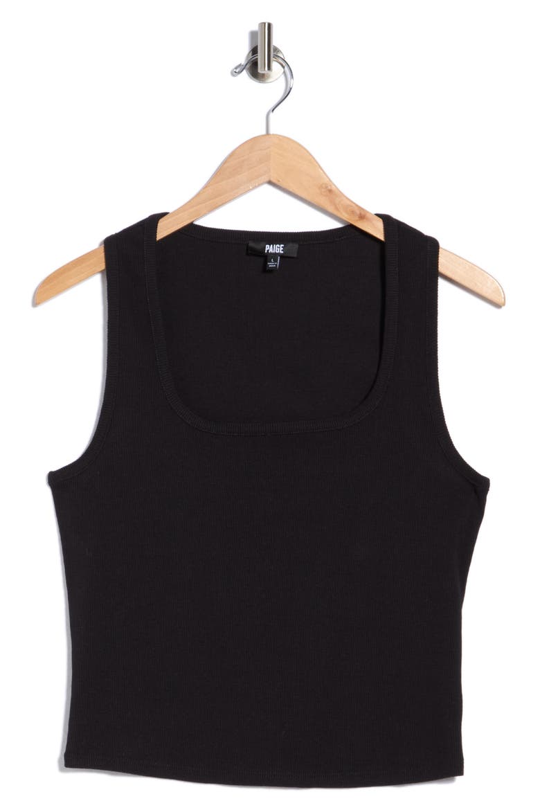 Amanita Stretch Cotton Tank, Main, color, BLACK