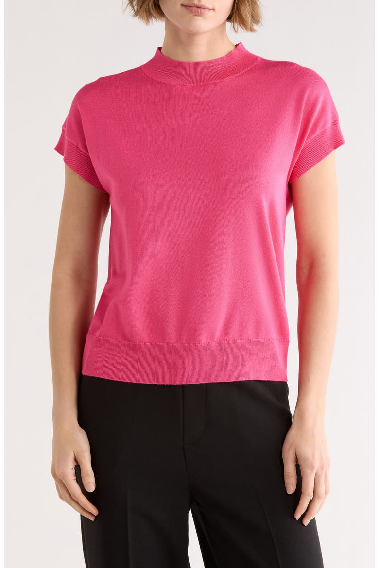 Short Sleeve Crew Sweater, Main, color, FUCHSIA