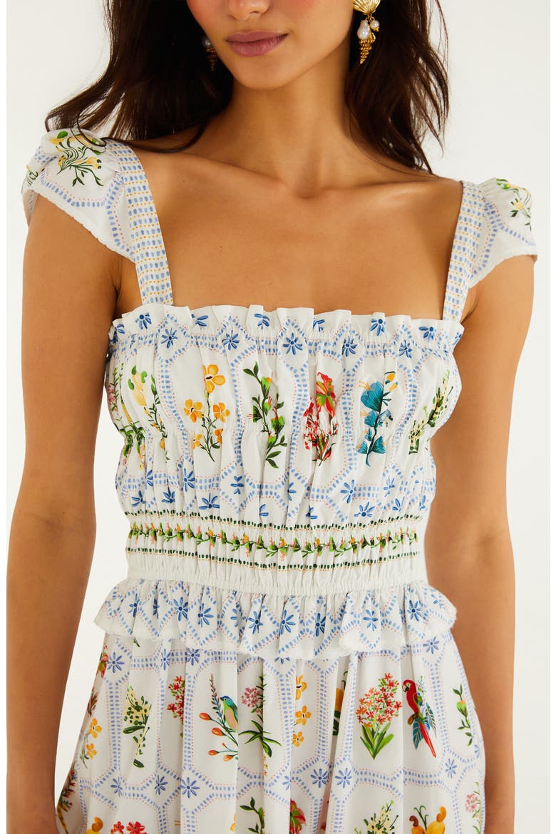Tropical Porcelain Print Maxi Dress, Alternate, color, OFF-WHITE