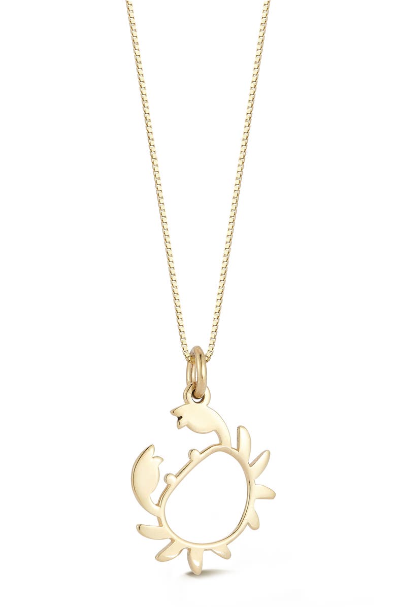 Ember Fine Jewelry 14k Gold Crab Necklace, Main, color, Gold