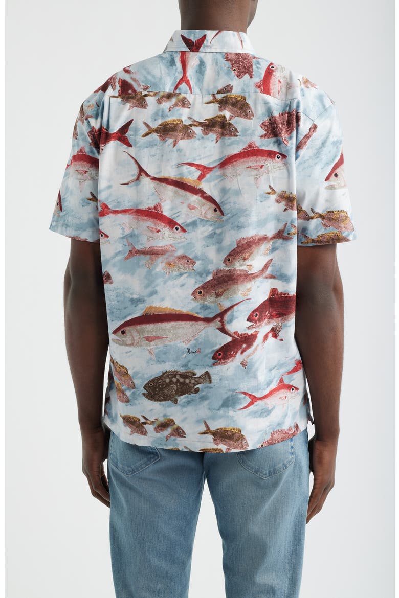 Micah's Catch Short Sleeve Button-Down Shirt, Alternate, color, SILVER BLUE