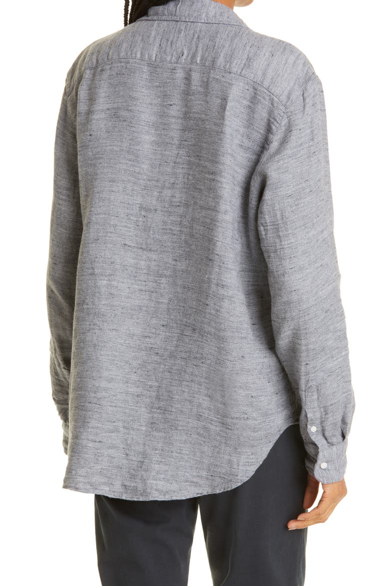 Woven Button-Up Shirt, Alternate, color, HEATHER GREY