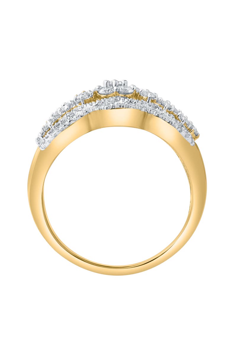 LuvMyJewelry Florea 1.10 Cts Natural Diamond Cluster 14K Gold Ring, Alternate, color, 14K Yellow Gold