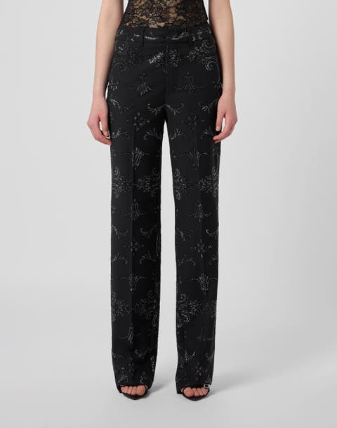 Lady Straight Trousers Baroque Strass Women