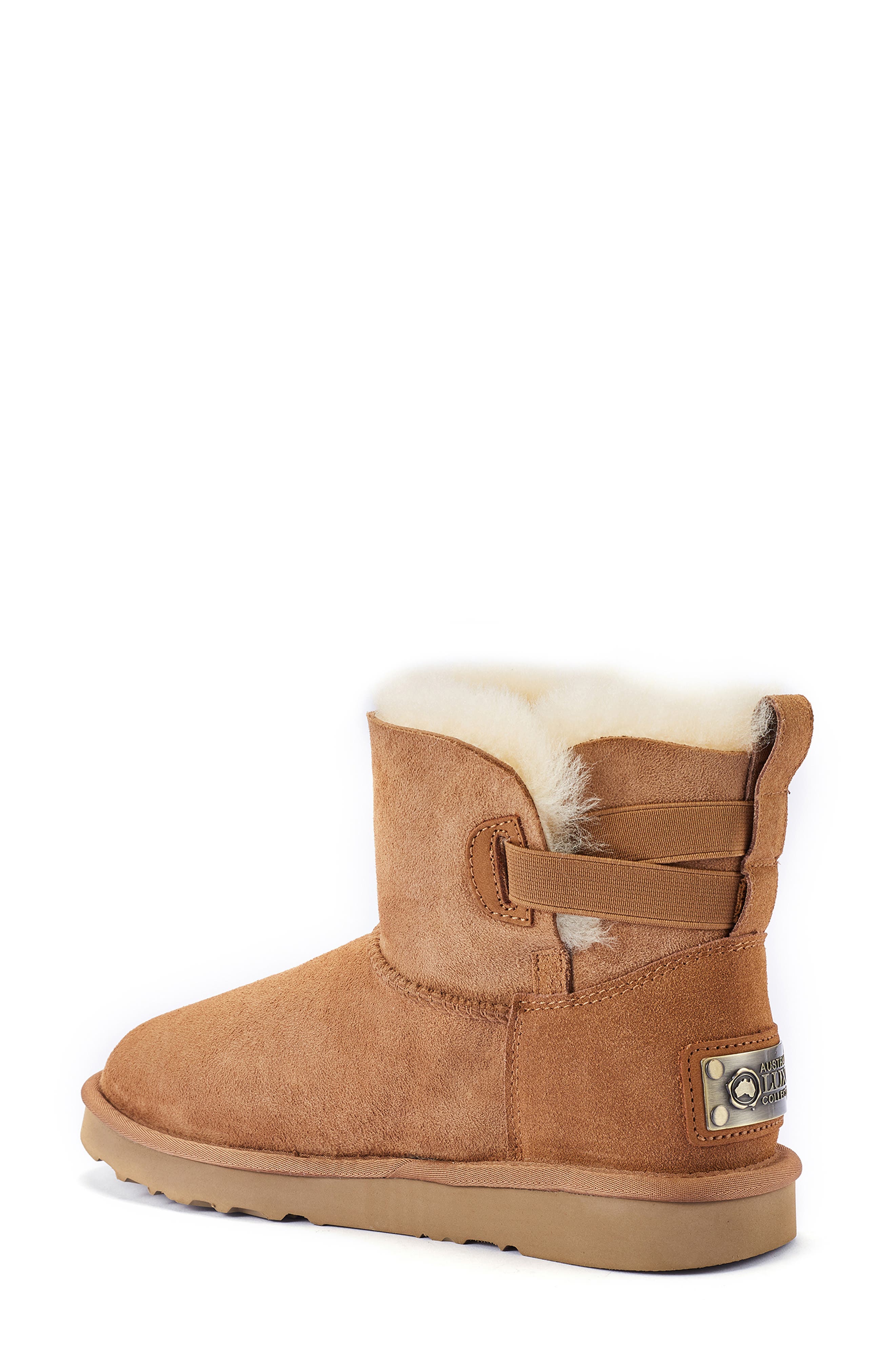 Genuine Shearling Platform Boot, Alternate, color, CHESTNUT