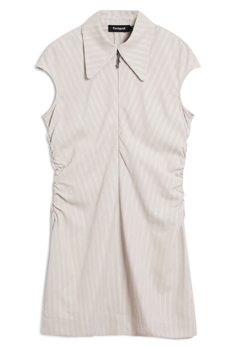 Cap Sleeve Ruched Mini Shirtdress, Alternate, color, BEIGE
