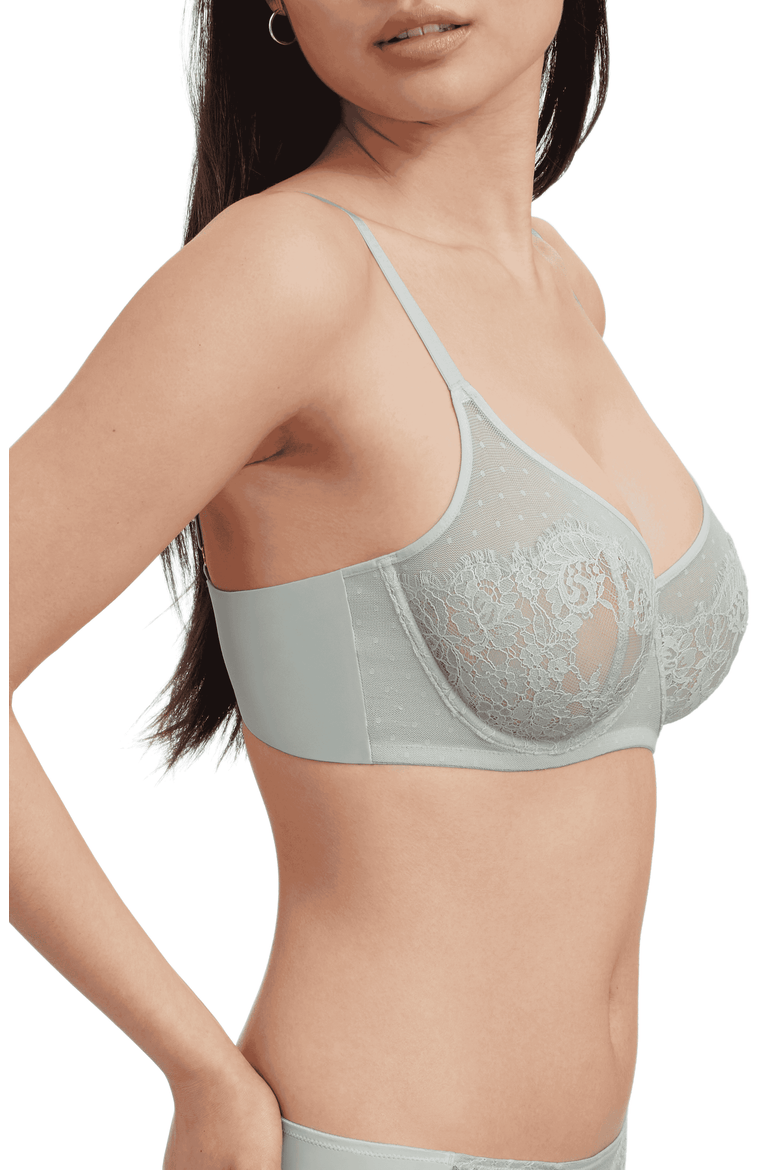 Amour Lace Full Coverage Minimizer Bra, Alternate, color, Mint Blue