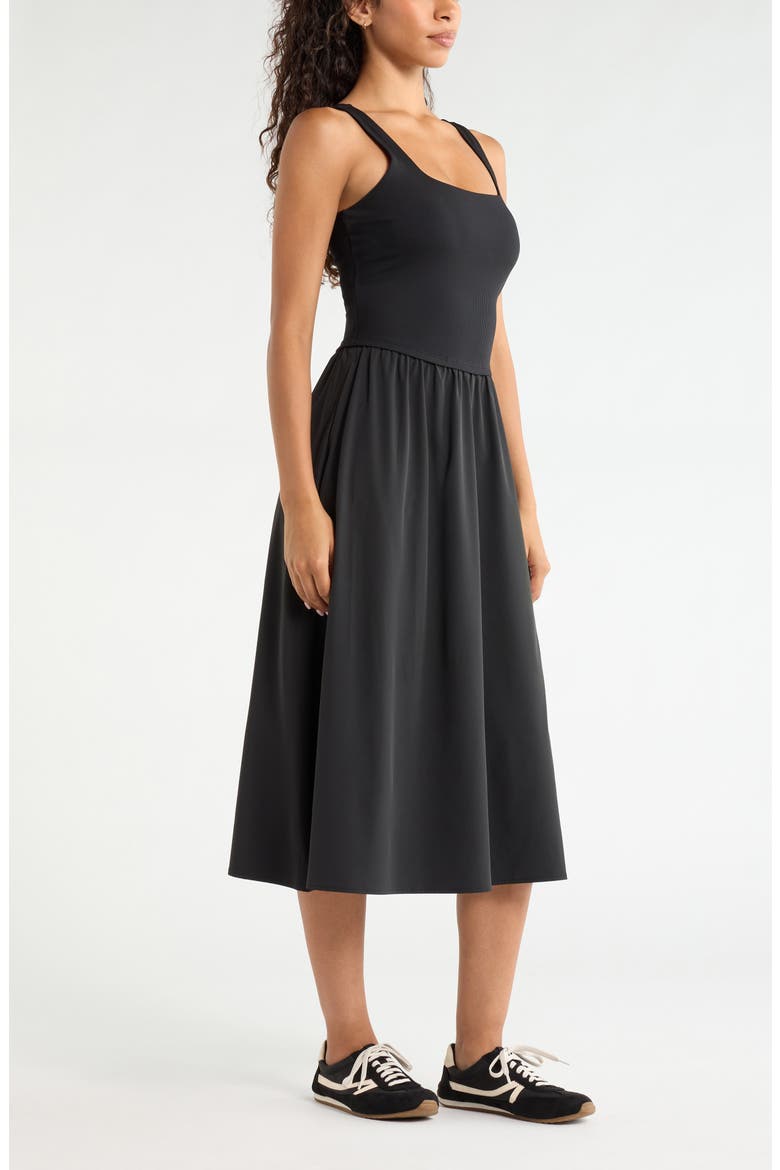 Effortless Sleeveless Midi Dress, Alternate, color, BLACK