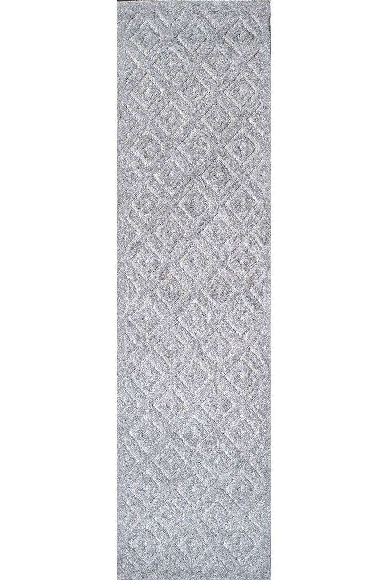 Portmany Neutral Diamond Trellis Indoor/Outdoor Area Rug, Main, color, Mist
