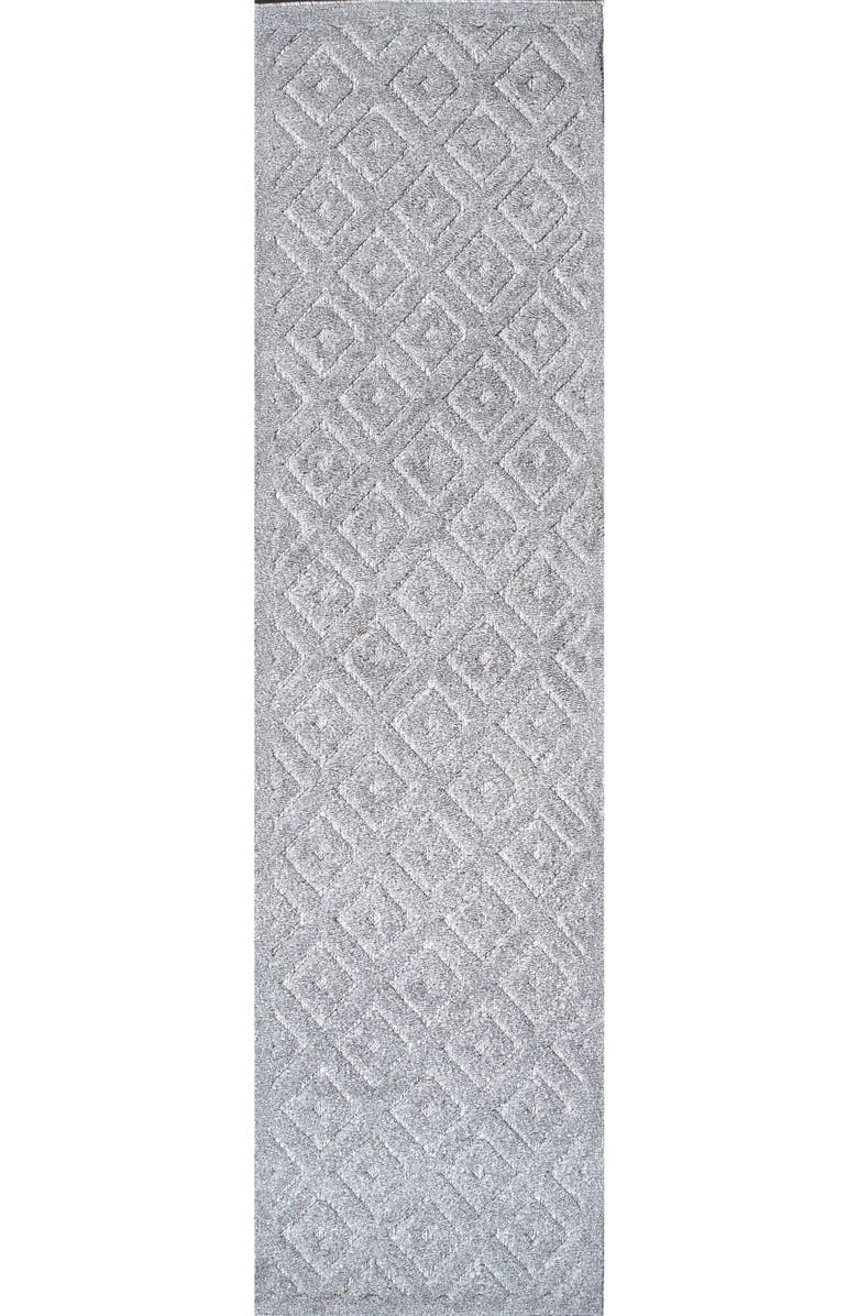 JONATHAN Y Portmany Neutral Diamond Trellis Indoor/Outdoor Area Rug, Main, color, Mist