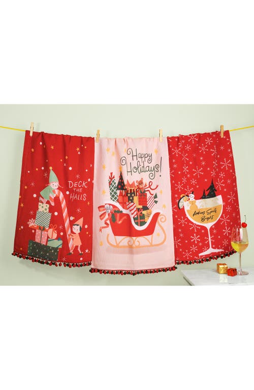 Tiramisu Spirits Bright Holiday Towel Set In Multi