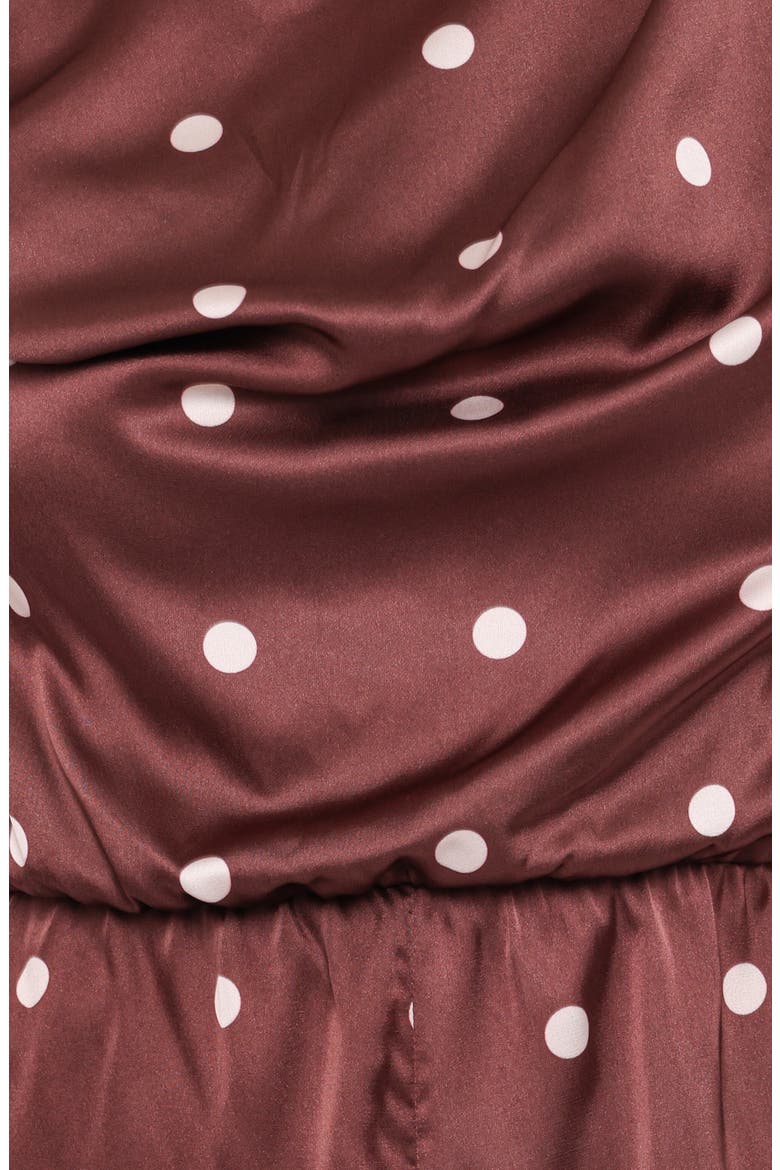 Cassidy One-Shoulder Romper, Alternate, color, BROWN POLKA DOT