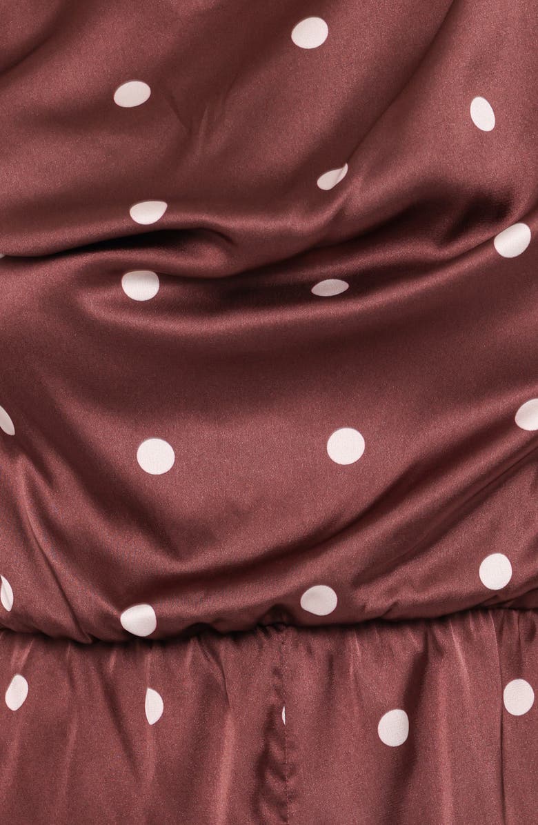 Petal & Pup Cassidy One-Shoulder Romper, Alternate, color, Brown Polka Dot