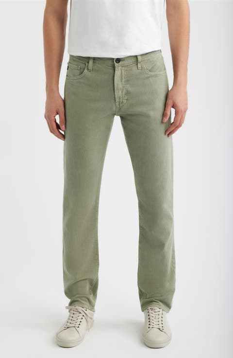 Everett Slim Straight Leg Cotton & Linen Blend Jeans