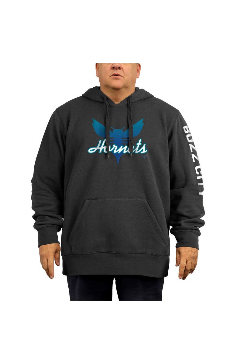 New Era Men's New Era Black Charlotte Hornets 2021/22 City Edition Big & Tall Pullover Hoodie, Alternate, color, 