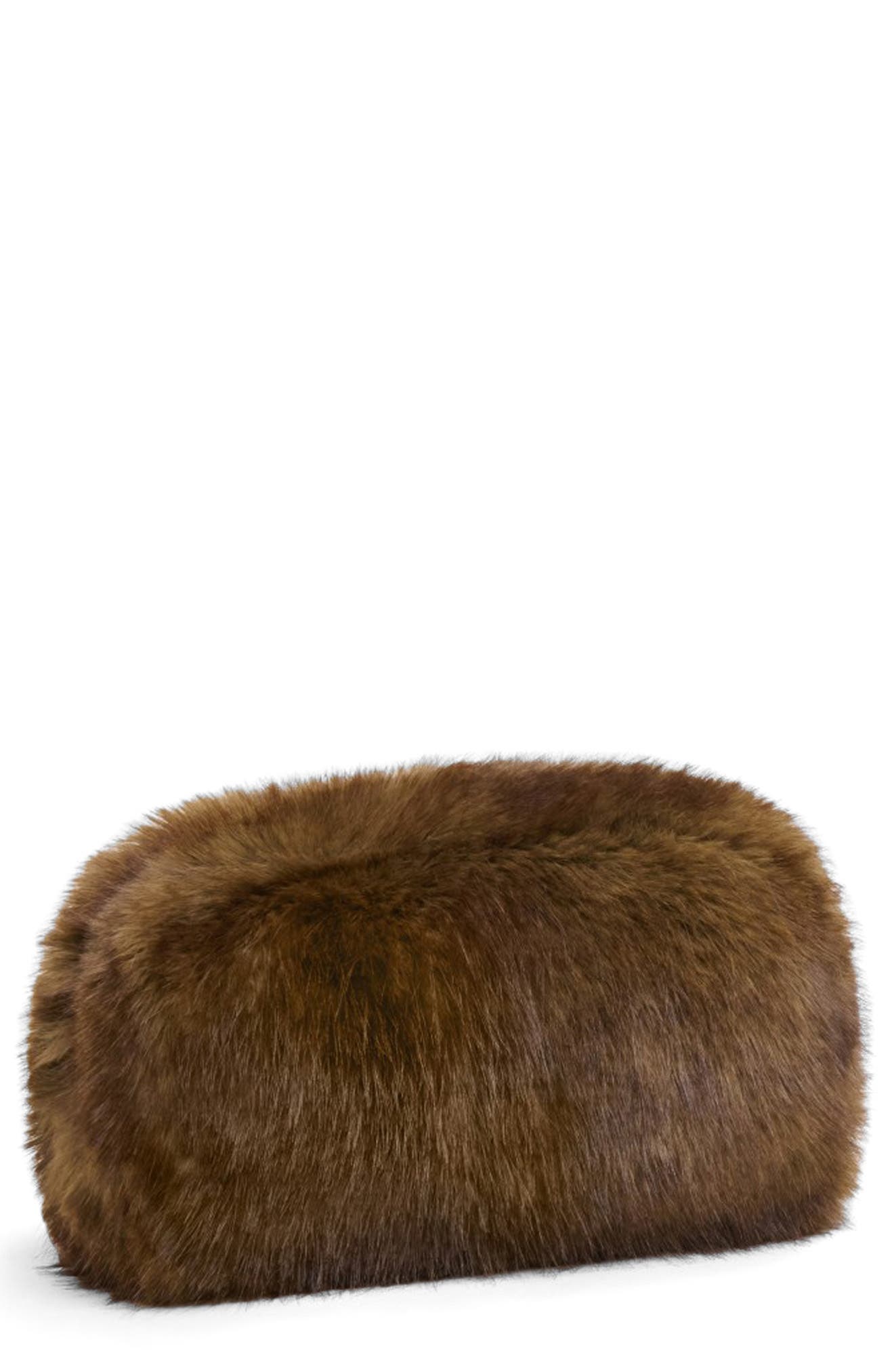 Apparis Noor Faux Mink Pouch, Main, color, 