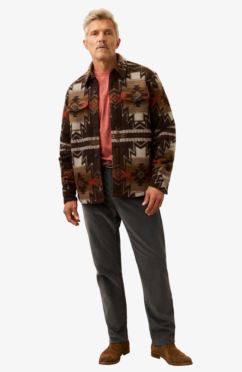 Faherty x Doug Good Feather Range Fleece Button-Up Shirt Jacket, Alternate, color, Summit Storm