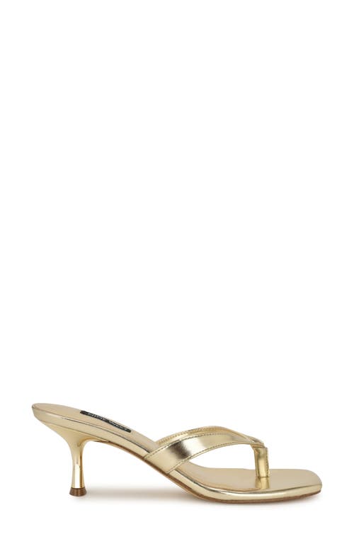 Nine West Andela Flip Flop In Gold