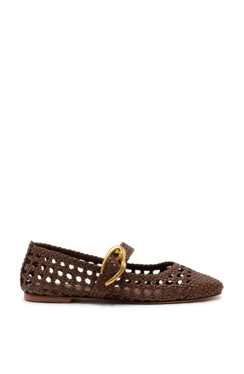 Larroude Verona Macrame Flats Burnt Umber In Burnt Umber