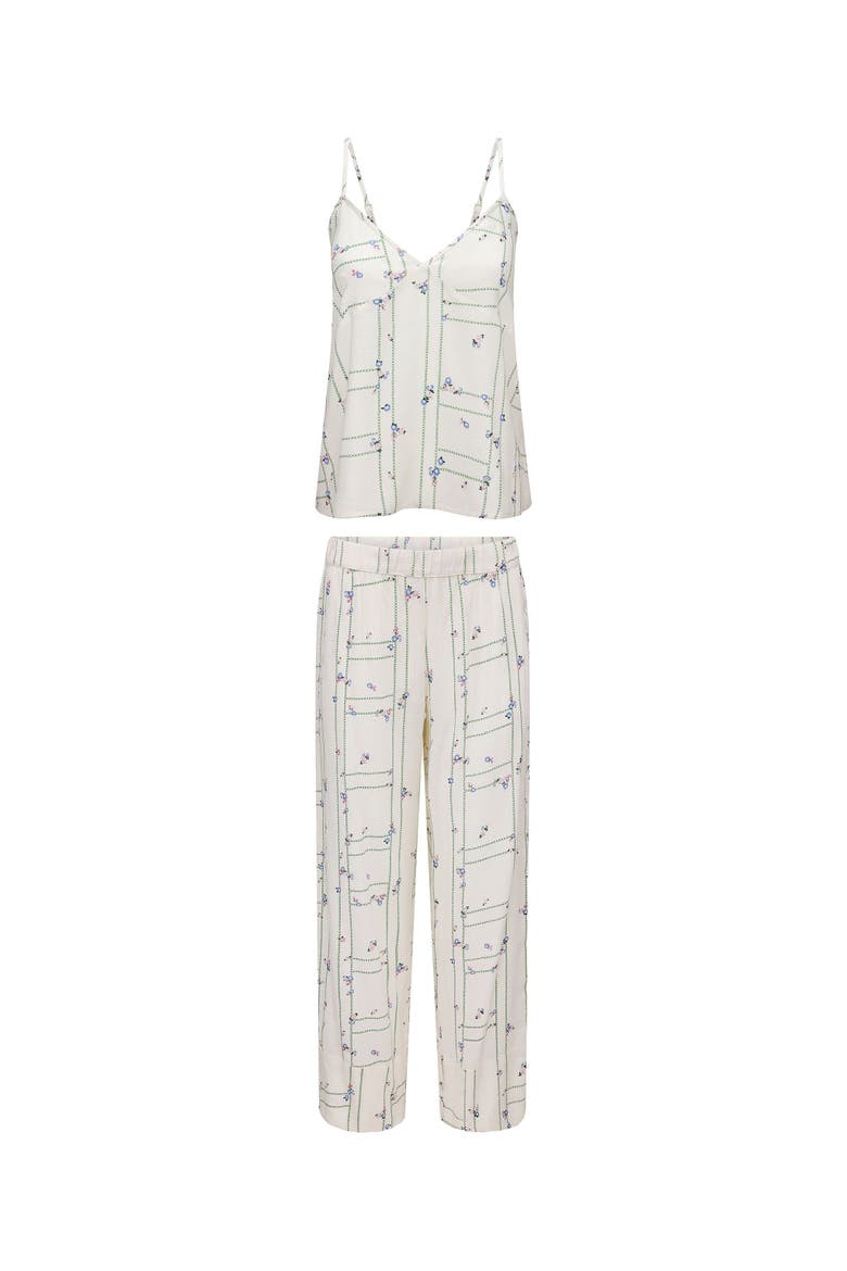Nessa Pajama Cami & Pant Set, Alternate, color, Floral beige