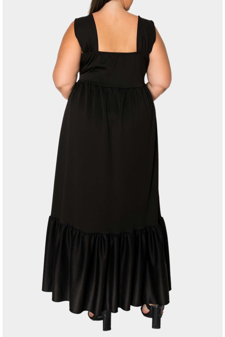 Angelika Ruffle Hem Sleeveless Maxi Dress, Alternate, color, BLACK