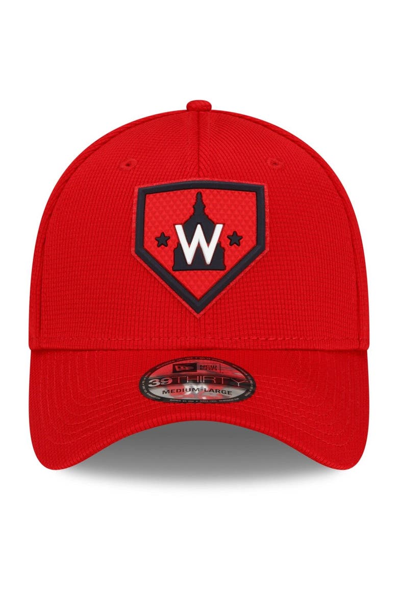 Men's New Era Red Washington Nationals 2022 Clubhouse 39THIRTY Flex Hat, Alternate, color, Red
