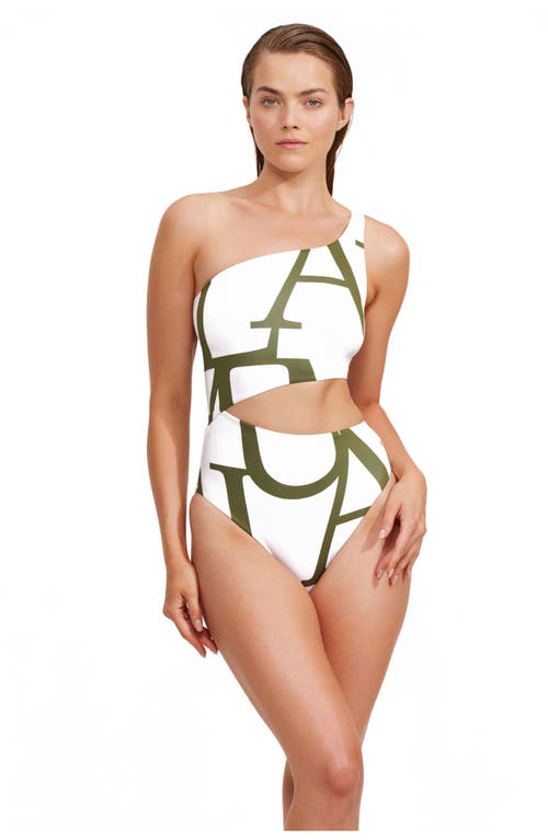 Luma Gottex Signature One Shoulder Cut Out One Piece In Multi
