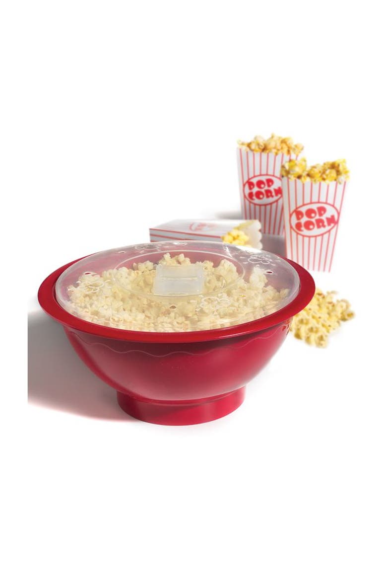 Microwave Popcorn Popper with Lid, 10.5-Inch, Red, Alternate, color, Red