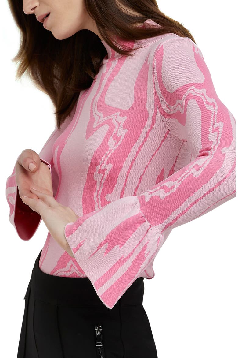 Painterly Swirl Sweater, Alternate, color, BRIGHT PINK