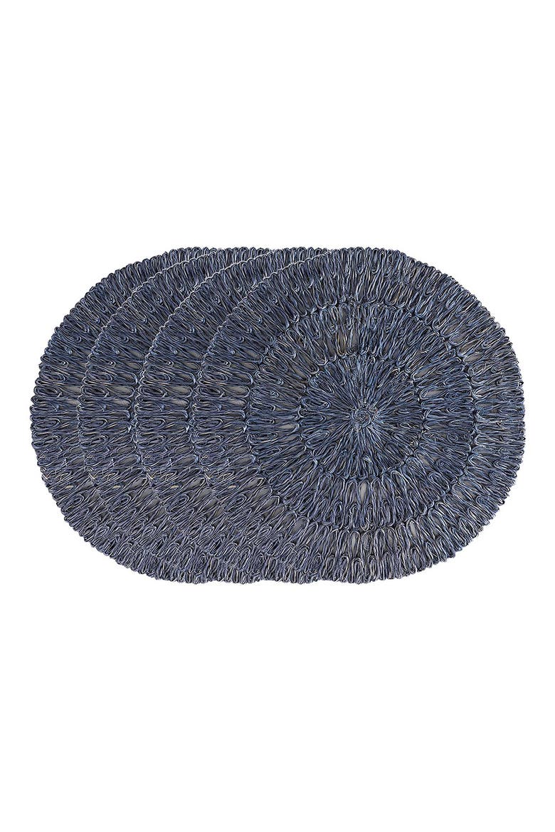 Set of 4 Straw Loop Placemats, Main, color, DELFT BLUE