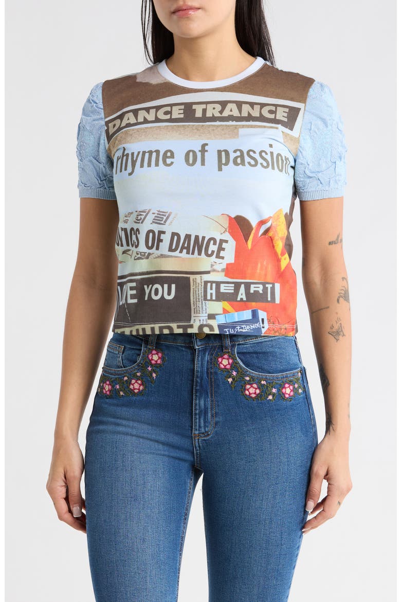 Dance Trance Knit T-Shirt, Main, color, BLUE MULTI
