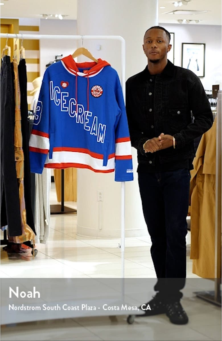 Wayne Colorblock Cotton Graphic Hoodie, sales video thumbnail