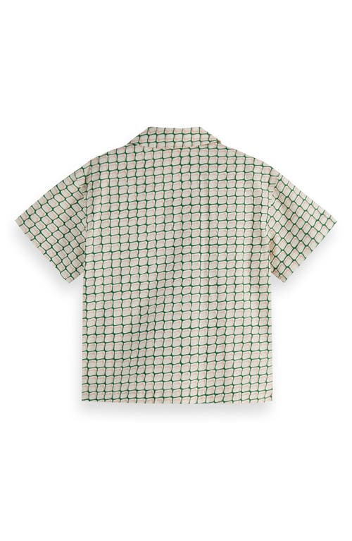Scotch & Soda Kids' Geo Print Camp Shirt In Doubles Net