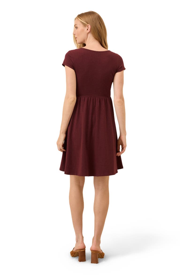 Fit & Flare Crossover Dress, Alternate, color, Ruby Heather