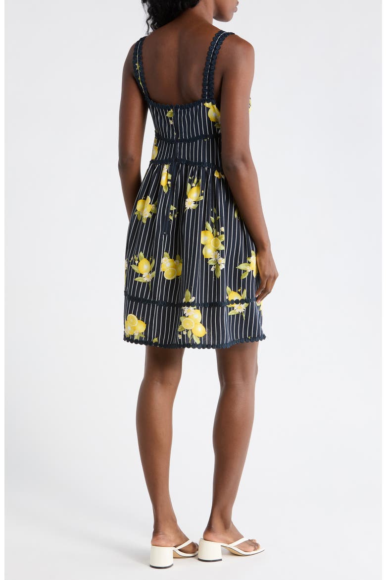 Side Cutout Minidress, Alternate, color, NAVY STRIPE LEMONS