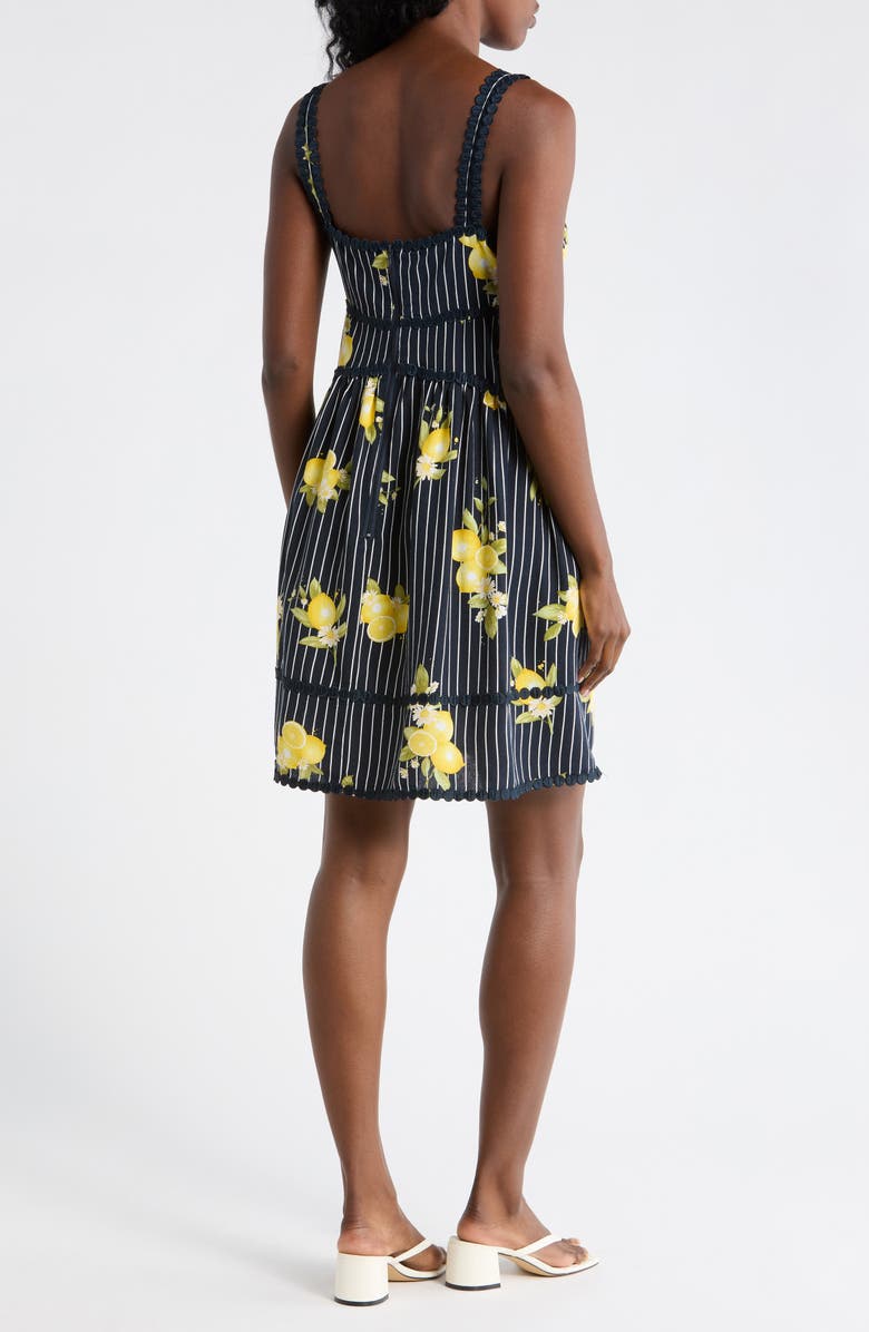 Ellen Tracy Side Cutout Minidress, Alternate, color, Navy Stripe Lemons