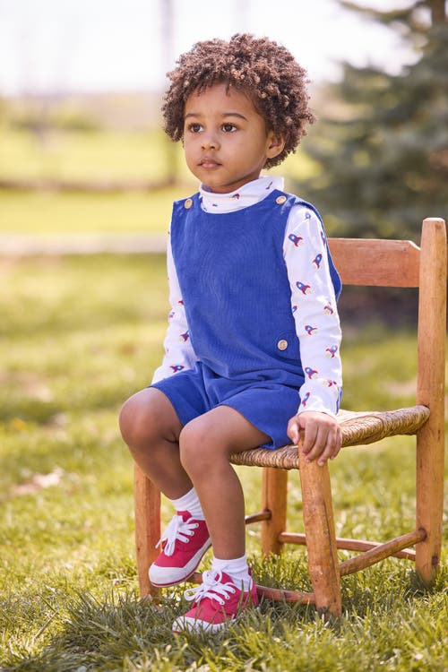 Little English Kids' Corduroy Button Tab John John In Blue