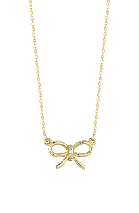 Diamond Bow Pendant Necklace