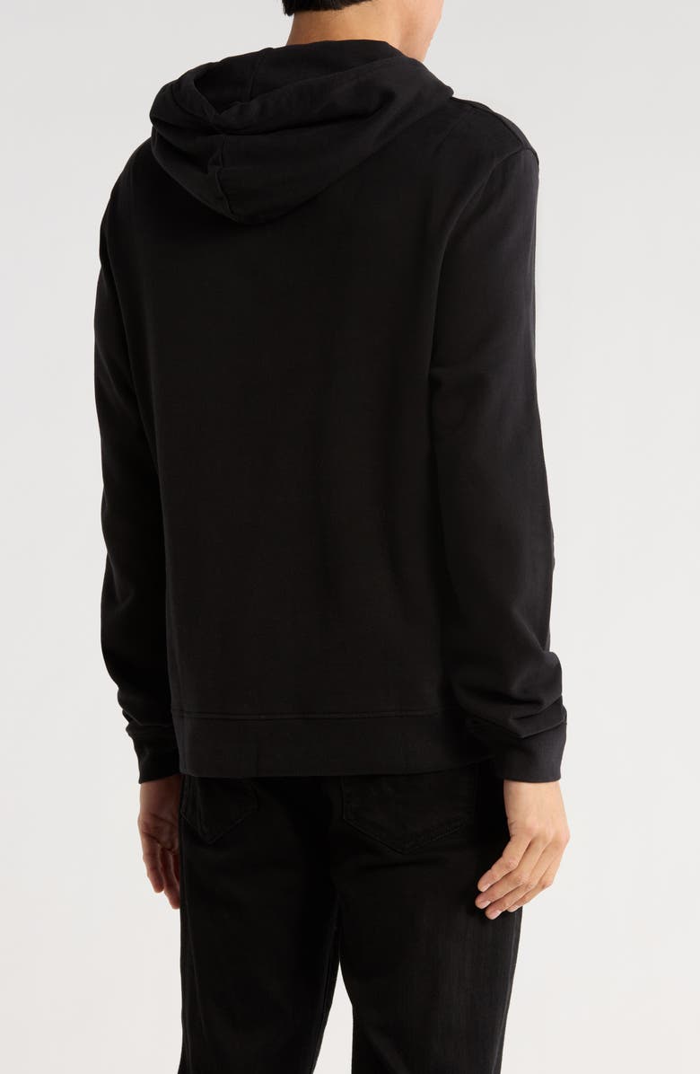 AllSaints Raven Pullover Ramskull Logo Hoodie, Alternate, color, Jet Black