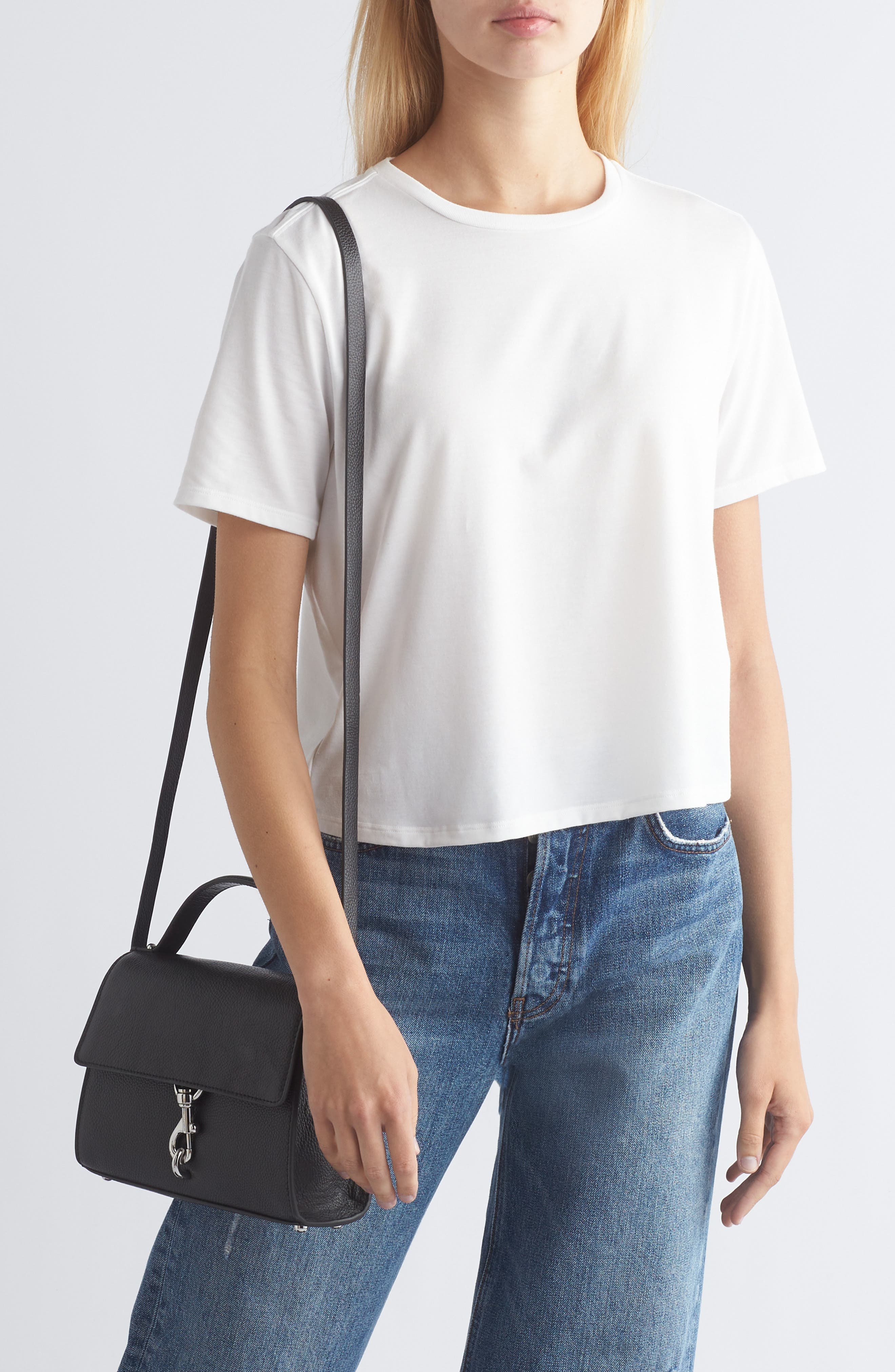 Rebecca Minkoff Megan Convertible Top-Handle Bag, Alternate, color, Black