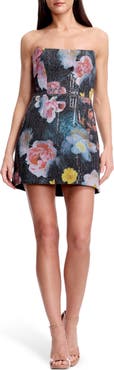 Dress the Population Amity Sequin Floral Strapless Cocktail Minidress