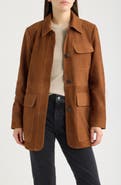 Bernardo Cinched Waist Leather Suede Jacket